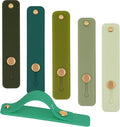 Slim Phone Handle Holder Grip for Hand, Silicone Cellphone Finger Grip Ring Loops Stand Stick on Tablet, Mobile Phone Gripper for The Back of Phone Case Kindle - 6 Pack Green