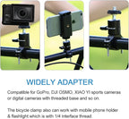 PULUZ Camera Handlebar Mount for Gopro Bike Motorcycle Mount, Aluminum Bicycle Camera Adapter Mount Holder for GoPro Hero 12/11/10/9/8/7 All Model/DJI OSMO Action Camera Accessories