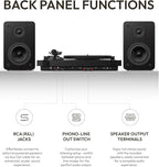 SoulBox S1 Vinyl Record Player with Stereo Speakers, Turntable with Built-in Preamp, S-Shaped Tonearm, 33/45 RPM - Black