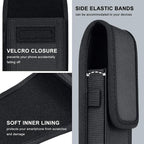 Cell Phone Holster for iPhone 17 16 15 14 13 Pro Max, 17 Air, 16 15Plus, Galaxy Z Fold 7 6 S25 S24 Ultra Plus A16 A36 5G Case with Belt Clip Belt Holder Pouch (Fits Phone with Otterbox Case on) Black