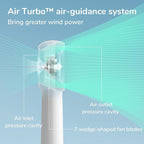JISULIFE Portable Handheld Turbo Fan [16H Max Cooling Time], 4000mAh USB Rechargeable Personal Battery Operated Lash Small Pocket Fan with 5 Speeds for Travel/Outdoor/Vacation/Concerts - White