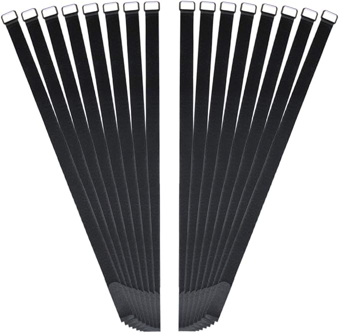 30 inch Reusable Extend Securing Strap - Fastening Cable Strap - 16 PACK Adjustable Nylon Hook and Loop Cable Tie Down Strap