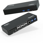 Plugable 12-in-1 USB C Triple Monitor Docking Station, Triple 4K Displays with 3X HDMI or 3X DisplayPort, Compatible with Mac, Windows, Thunderbolt, USB4, USB-C (100W PD, 6X USB Ports, Ethernet)
