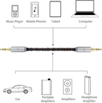 okcsc 3.5MM Male to 2.5MM Male Ultra Short Hifil Male to Male AUX Audio Cable OFC Pair Recording Cable Wire-Breakage-Prevention Design Adoption of 8-Core Braided Structure 5.82 inch