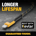 DEWALT Heavy Duty USB to Lightning Cable [Apple MFi Certified] Durable iPhone Charger, Lightning Cables, Fast Charging iPhone Charger Cord Compatible w/iPhones 14/13/12/11 Pro Max iPad AirPods, 10FT