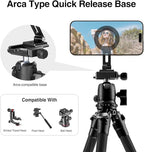 elitehood for Magsafe Phone Tripod Mount with Arca Port, Aluminum Magnetic iPhone Tripod Mount with 1/4" & 3/8" Screw, for Magsafe Phone Adapter Compatible with iPhone 16 15 14 13 12 Series, Black