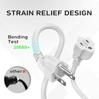 LUCKY TL Indoor Outdoor Extension Cord, 16/3 Gauge White Long Extension Cord 50ft, Waterproof Flexible Case, Made of Pure Copper, 13A 1625W 16AWG SJTW, 3 Prong Heavy Duty Wire, ETL