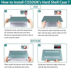 CISSOOK Compatible with MacBook Air 13.6 inch Case 2025 2024 2022 Release M4 M3 M2 Chip, Marble Plastic Hard Shell Case Keyboard Cover for MacBook Air 13.6 inch A3240 A3113 A2681, Purple Marble