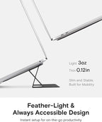 MOFT Laptop Stand for Desk, Adhesive MacBook Computer Stand with 2 Adjustable Viewing Angles, Foldable and Portable Laptop Riser Compatible with 11"-16" Laptops, Black