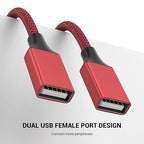 1FT USB Splitter 3 in 1 Out, A Male to 3 Female Extension Cable, USB Y Splitter Support Charging and Data Transfer for TV/PC/Laptop/MacBook/Keyboard/ PS4/ PS5/ Flash Drive/LED Etc.(Red)