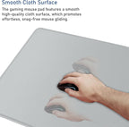 Large Gaming Mouse Pad with Stitched Edges, Durable Non-Slip Natural Rubber Base, Waterproof Computer Keyboard Pad Mat for Esports Pros/Gamer/Desktop/Office/Home - Grey
