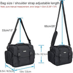 CADeN Camera Bag Case Shoulder Messenger Bag with Tripod Holder Compatible for Nikon, Canon, Sony, DSLR SLR Mirrorless Cameras Waterproof (Black, Small)