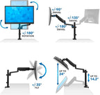 Mount-It! Single Monitor Arm Mount | Desk Stand | Full Motion Height Adjustable Articulating Gas Spring Arm | Fits 19 21 24 27 29 30 32 Inch VESA Compatible Computer Screen | C-Clamp and Grommet Base