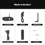 Fosi Audio HT4S Bluetooth Amplifier for Outdoor Speakers, 4 Channel Power Amp for Home Theater, Outdoor Gathering, 4.1/5.0 Ch Stereo Home Audio Receiver, Supports AUX/Optical Input with Remote Control