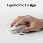 Keychron M7 Wireless Computer Mouse, 26K DPI Optical Computer Mouse, 2.4 GHz/Bluetooth/Wired with Macro Button 63g Lightweight Ergonomic, Up to 70 Hours Worktime for Laptop macOS/Windows - White