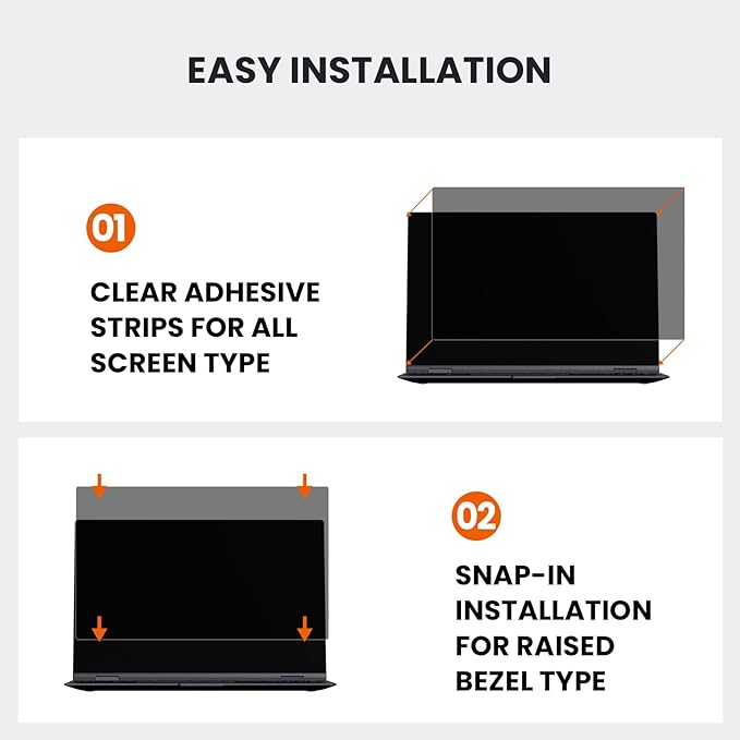 HD Laptop Privacy Screen 14 inch, Upgraded Laptop Privacy Screen for 16:9 Widescreen Removable Anti Glare Cover and Blue Light UV-Blocking Filter
