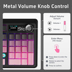 NACODEX Ajazz AK980 Pink Gaming Machanical Keyboard Gift Switch Full Size RGB Gasket Mount 8000mAh Triple Modes Custom Keyboard with Five Layer Pad | Knob Control