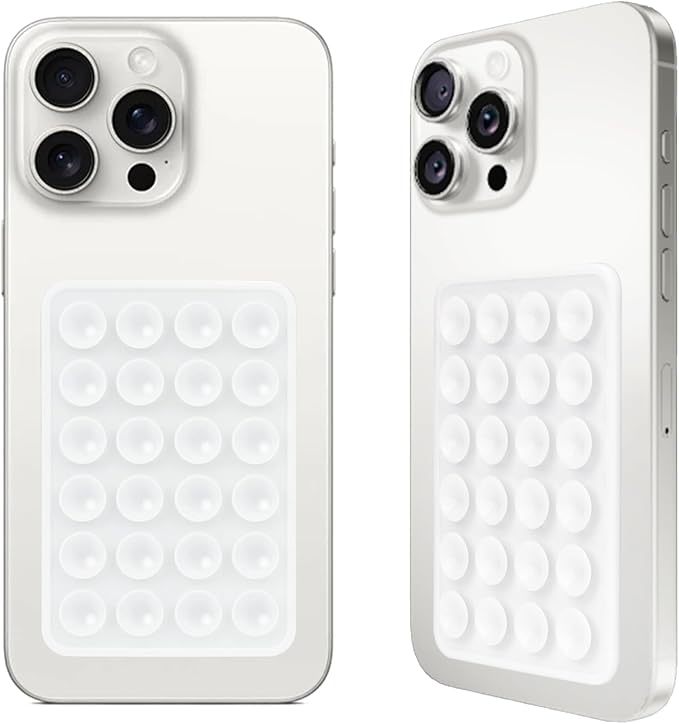 2PCS Silicone Suction Phone Case Mount,Non Slip Suction Cup, Hands-Free Phone Accessories Holder for Selfies and Videos,Silicone Adhesive Stand Sticky for Cell Phone Transparent