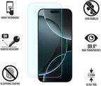 4 Pack Anti Blue Light Screen Protector for iPhone 16 Pro [6.3 inch] with Installation Frame,9H+ Anti Blue Light Tempered Glass, Anti-Scratch, Case Friendly