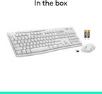 Logitech MK270 Wireless Keyboard and Mouse Combo for Windows, 2.4 GHz, 8 Multimedia Keys, PC, Laptop, Wireless Keyboard Compact Mouse Combo - White