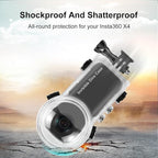 Invisible Dive Case for Insta360 X4, FotStdio Insta 360 X4 Waterproof Case 50m/164ft Underwater Diving Housing Cover Protective Sealed Shell Photography Housings Action Camera Accessories