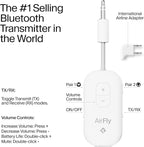AirFly Pro 2 Deluxe – Bluetooth Adapter for Airplane, Pair 2 AirPods or Wireless Headphones – 3.5mm AUX Bluetooth Transmitter/Receiver for Cars, Boats, Treadmills, TVs – Airplane Travel Essentials