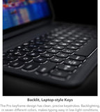 ZAGG Pro Keys Detachable Case and Wireless Keyboard for Apple iPad Pro 12.9, Multi-Device Bluetooth Pairing, Backlit Laptop-Style Keys, Apple Pencil Holder, 6.6ft Drop Protection - Charcoal