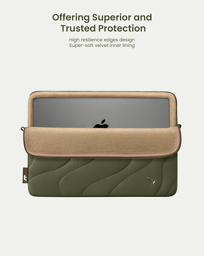 tomtoc 360 Protective Puffy Laptop Sleeve for 13-inch MacBook Air M4(2025)/M3/M2/M1 A3240 A3113, MacBook Pro M2/M1, iPad Air (M3/M2)/Pro M4, Quilted Soft Puffer Bag for 13-inch Surface Pro Copilot+PC