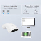New Wireless Mouse Barcode Scanner, 2-in-1 Design 2D Handheld Barcode Scanner with Wireless Mouse Functions for POS System,Store,Supermarket, Warehouse.(Black)