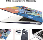 Compatible with 2021 2020 2019 2018 MacBook Air 13 inch Case M1 A2337 A2179 A1932 Touch ID, Crystal Printed Pattern Plastic Hard Shell Case for Mac Air 13 M1 2021, Colorful Flowers Black