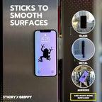 Suction Phone Case Mount, Sillicon Adhesive Phone Accessory for iPhone and Android, Hands-Free Fidget Toy Mirror Shower Phone Holder, Tiktok Videos and Selfies (Purple Glitter)