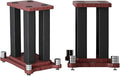 A Pair of Universal Speaker Stands, Heavy Duty Speaker Stands Holds Bookshelf Speaker Satellite Speaker Large Speaker, Vibration-Absorbing MDF Design, Holds 88lbs Speaker (Teak, 40cm/15.7in)