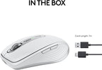 Logitech MX Anywhere 3S Compact Wireless Mouse, Fast Scrolling, 8K DPI Any-Surface Tracking, Quiet Clicks, Programmable Buttons, USB C, Bluetooth, Windows PC, Linux, Chrome, Mac - Pale Grey