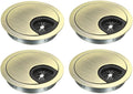 uxcell Cable Hole Cover, 2.4Inch/60mm Zinc Alloy Desk Wire Cord Cable Grommets Hole Cover for Office PC Desk Cable Cord Organizer, 4Pcs Bronze Tone