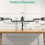 WALI Triple Monitor Mount, 3 Monitor Desk Mount for 13-27 inch Computer Screens, Holds up to 22 lbs, Triple Monitors Stand for Desk, with Tilt, Swivel, Rotation, VESA 75/100mm (M003S), Black