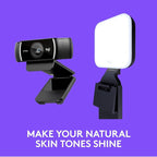 Logitech C922x Pro + Logitech for Creators Litra Glow - The Ultimate Solution for a Professional Look During Video-Calls