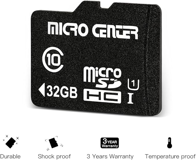 Micro Center 32GB Class 10 MicroSDHC Flash Memory Card with Adapter for Mobile Device Storage Phone, Tablet, Drone & Full HD Video Recording - 80MB/s UHS-I, C10, U1 (5 Pack)