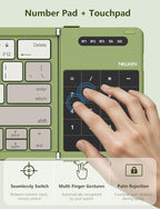 Nillkin Foldable Bluetooth Keyboard with Touchpad & Number Pad, Portable Bluetooth Keyboard with Full Size Keys, Pocket-Sized Wireless Travel Keyboards for iPad, Smartphone, Tablet and Laptop Green