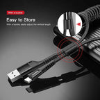 Baseus USB Type C Cable for Car, Retractable Cable(3FT) Curly USB A to USB-C Fast Charger Cord Compatible Samsung Galaxy S10 S9 S8 Plus Note 9 8, Moto Z, LG5/G6/V20, USB C Devices (Black)