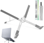 BELLEMOND | X-Shape Laptop Stand – Adjustable Aluminum Riser, 5 Height Levels, Lightweight & Foldable, Ventilated, for Laptops and Tablets up to 17.3" | Space Silver