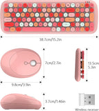 KNOWSQT Wireless Keyboard and Mouse Combo, Light Pink 100 Keys 2.4 GHz Round Keycap Typewriter Keyboards, USB Receiver Plug and Play, for Windows, PC, Laptop, Computer, Desktop