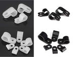 Bigtrans 305 Pcs Nylon Plastic R-Type Wire Clips 1/4" 5/16" 3/8" 1/2" 3/4" Clamps Fasteners Assortment for Cable Conduit -5 Size -Black