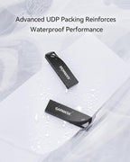 16GB USB Flash Drives 5 Pack Waterproof Metal USB Memory Stick Slim USB 2.0 Flash Drive, Portable Pen Drive Thumb Drive with Keychain Hole Jump Drive for Computer/Car/Smart TV (Black)