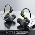 BASN Metalen in-Ear Monitors Headphones,4 Drivers Musicians Noise Isolating IEMs with Deep Bass, Two Detachable MMCX Cables with Case for Singers,Drummers,Bassists(Matt Black)