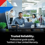 Toshiba N300 PRO 14TB Large-Sized Business NAS (up to 24 bays) 3.5-Inch Internal Hard Drive - Up to 300 TB/year Workload Rate CMR SATA 6 GB/s 7200 RPM 512 MB Cache - HDWG51EXZSTB