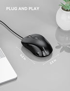 TECKNET Wired Mouse (Black)