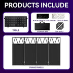 DJ Table Stand Portable booth, Foldable DJ Stand Booth, Heavy-Duty Adjustable Height DJ Facade Booth, Easy to Assemble, Stylish, Convenient to Store and Transpor