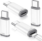 Temdan 4 Pack Lightning to USB C Adapter for iPhone 15/16/17 Pro/17 Pro Max,for iPhone 17/16 Charger,17/16 Accessories,Fast Charging & Data Transfer,USB C Charger Connector Cable,Not for OTG-White