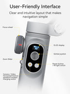 3-Axis Phone Gimbal, Gimbal Stabilizer for iPhone w/AI Vision Sensor, Portable for iPhone/Andriod, Phone Stabilizer Built in Fill Light Perfect for TikTok YouTube-Smart XPro AI Grey