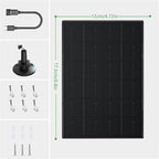 Zivif 4W Solar Panel for Security Camera, Solar Panel Charger with USB-C & Micro USB Ports, Compatible with Rechargeable Battery Camera, 360° Adjustable Mount